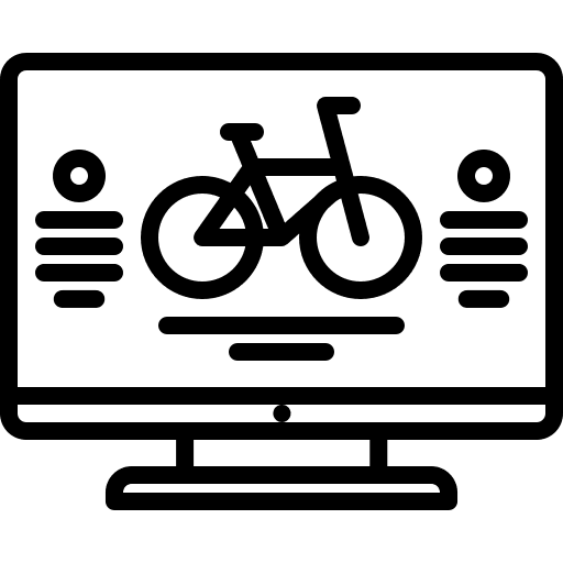 Streaming bycicle sports and competition bike icon