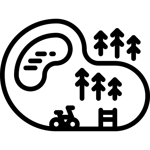 Track bike sports and competition track icon