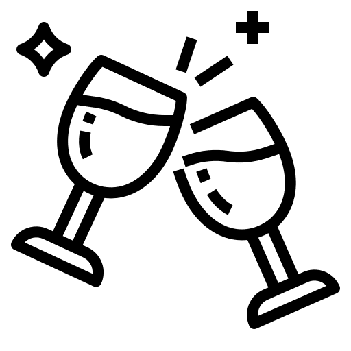 Cheers drink food and restaurant celebration icon