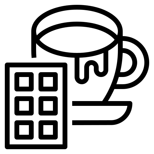 Hot chocolate food and restaurant mug mocha icon