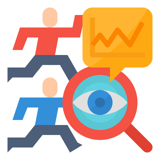 Competition strategy business competitor icon