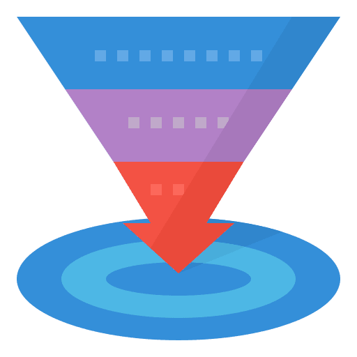 Funnel company analysis management icon