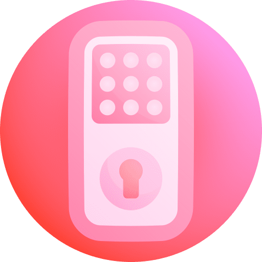 Smart lock computer smart home door icon