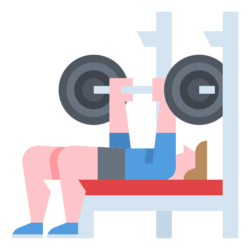 Bench press diet sports and competition fitness icon