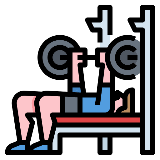 Bench press workout sports and competition diet icon