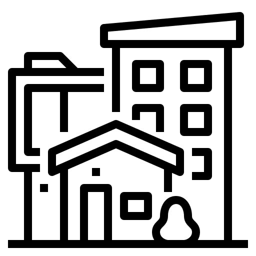 Town building real estate property icon