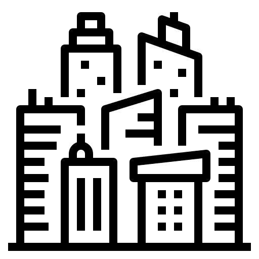 Town city real estate property icon