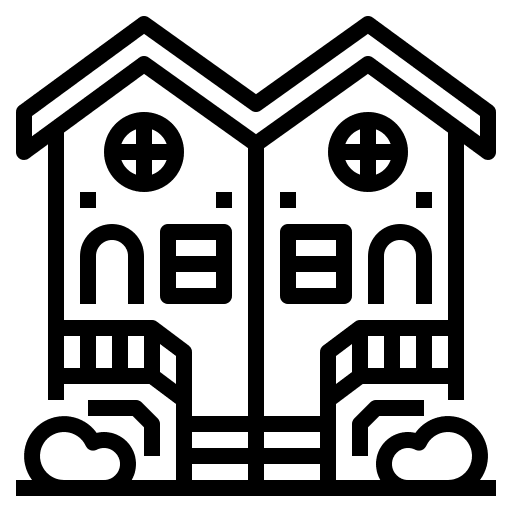 Townhouse property real estate building icon