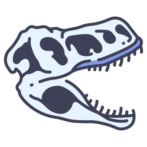 Fossil ancient wild animals icon