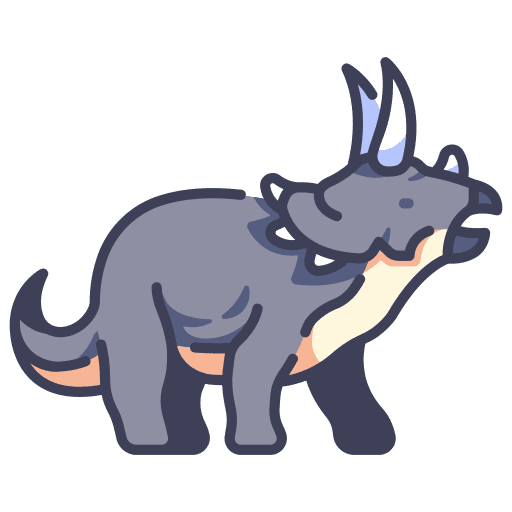 Triceratops animals jurassic dinosaur icon