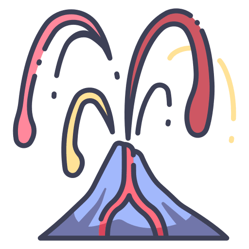 Volcano volcano fire crater icon