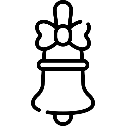 Church birthday and party bell church icon