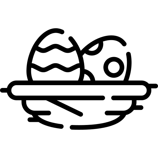 Easter eggs birthday and party nest icon