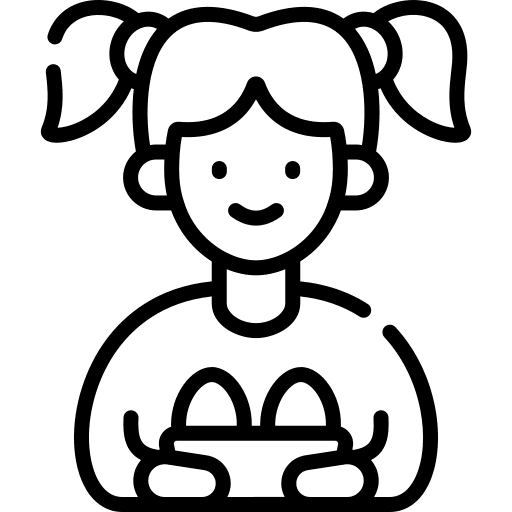 Girl girl birthday and party egg icon