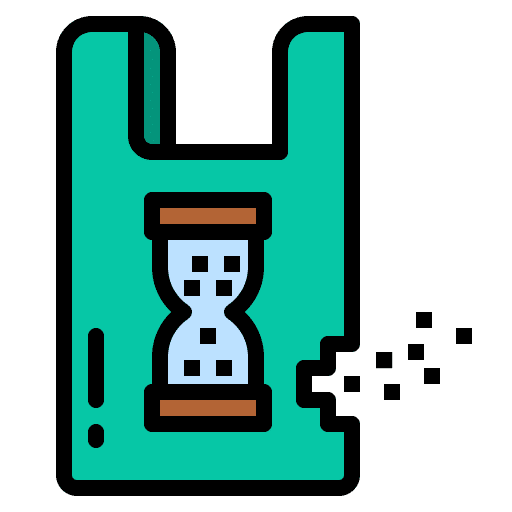 Biodegradable degradable plastic bag ecology and environment icon