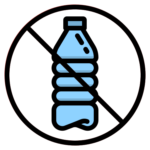 No plastic contamination garbage pollution icon