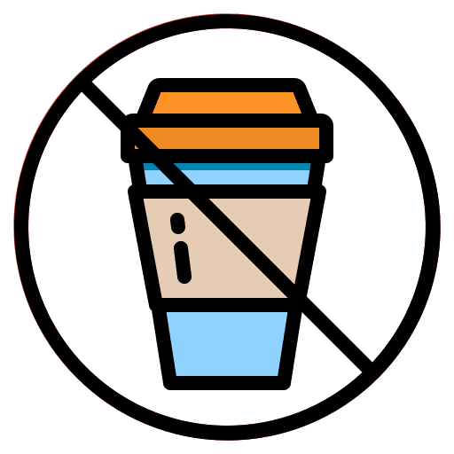 No plastic no plastic no coffee cups ecology and environment icon