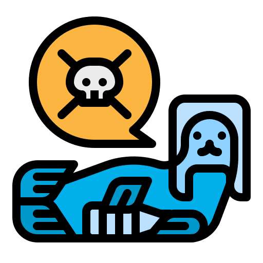 Seal plastic pollution seal icon