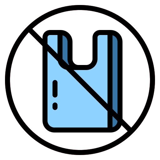 No plastic ecology and environment contamination no plastic bags icon