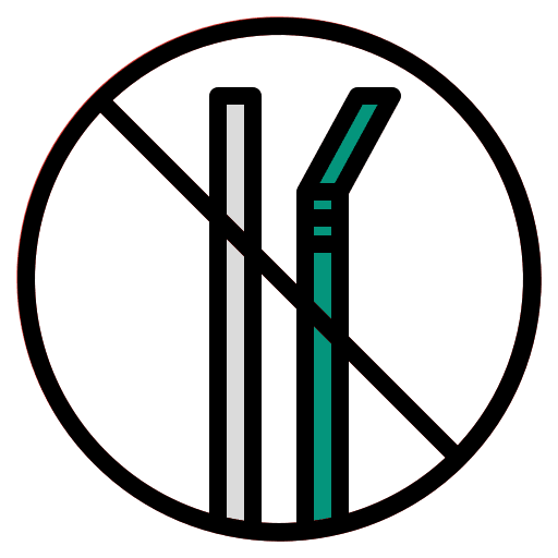Plastic no straws ban ecology and environment icon