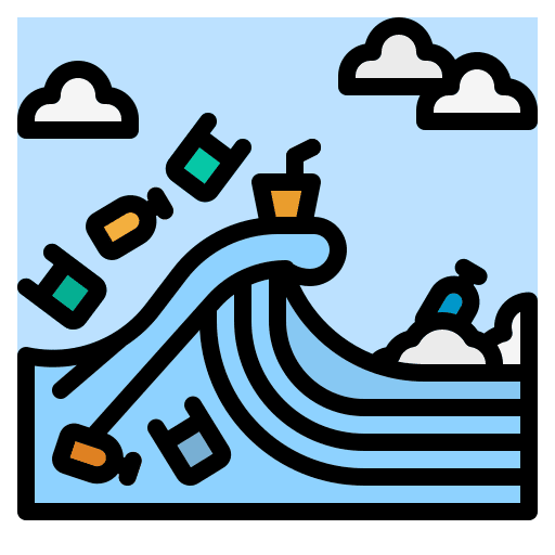 Plastic waste plastic cup plastic bag icon