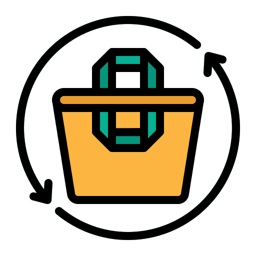 Reuse eco bag reuse recycle icon