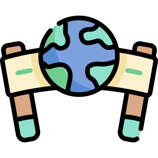 Banner multimedia signaling earth icon