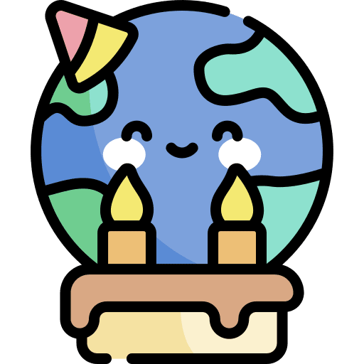 Earth day ecology and environment celebration cake icon