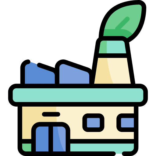 Eco factory plant eco factory ecology and environment icon