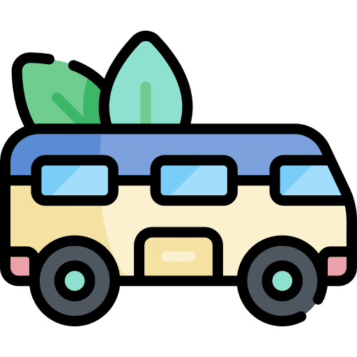 Bus ecology vehicle transportation icon