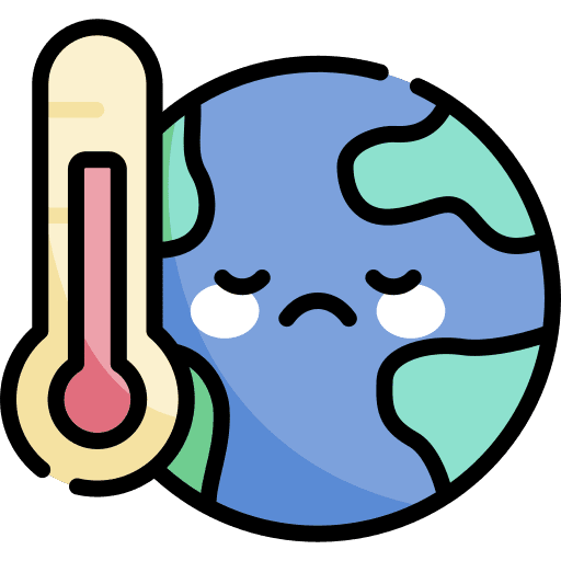 Global warming temperature earth ecology and environment icon