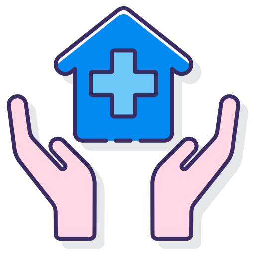 Homecare healthcare and medical shelter pharmacy icon