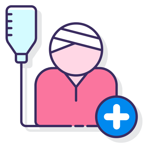 Patient man bandage dropper icon