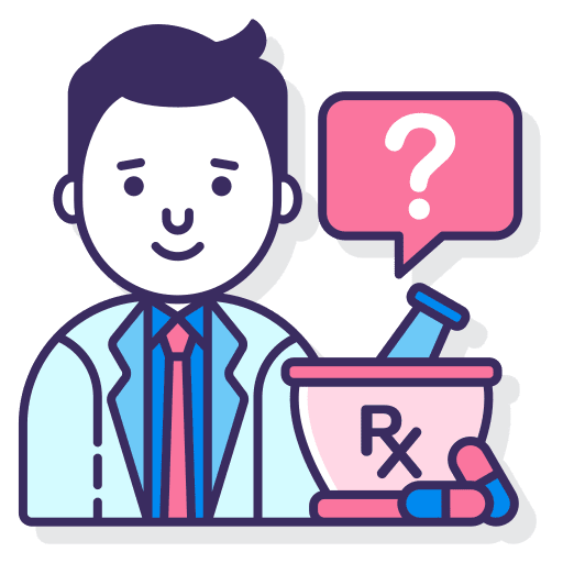 Pharmacist man pharmacy pills icon