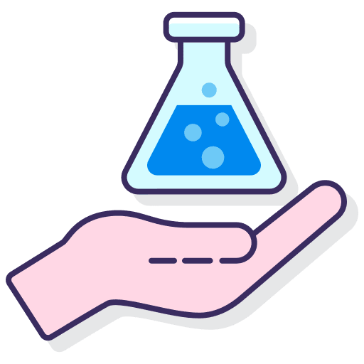 Research research lab hand icon