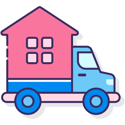 Home delivery moving truck real estate truck icon