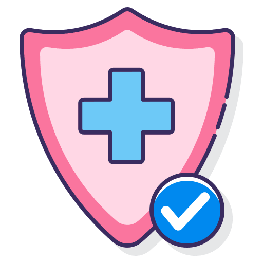 Insurance cross medical insurance shield icon