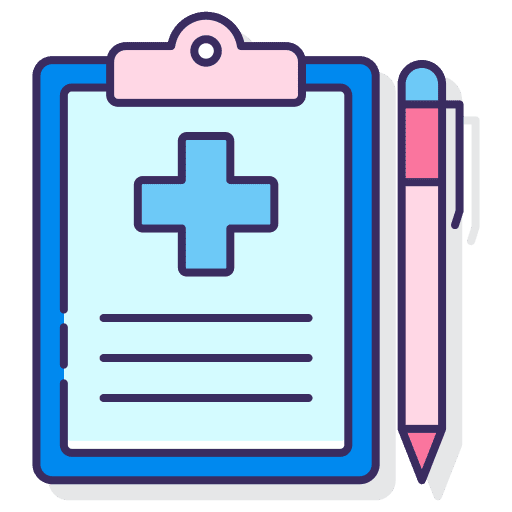 Medical report sign pen health icon