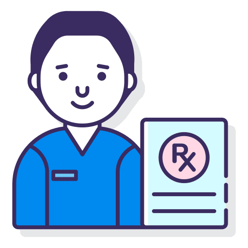 Pharmacist healthcare and medical prescription prescribing icon