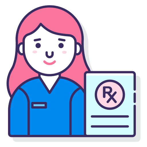 Pharmacist medical professions and jobs woman icon