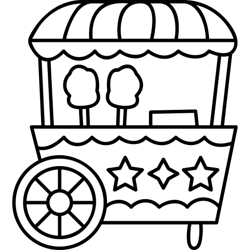 Cotton candy stall stand cotton candy icon