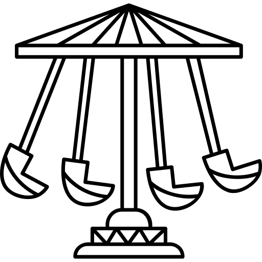 Carousel fairground amusement park entertainment icon