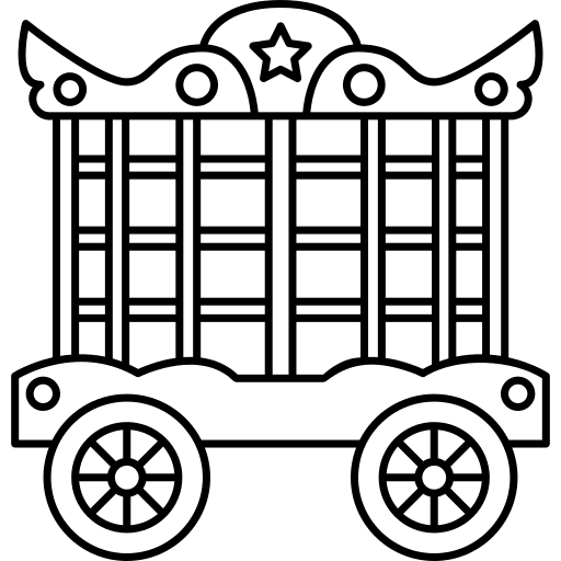 Circus wagon birthday and party transportation icon