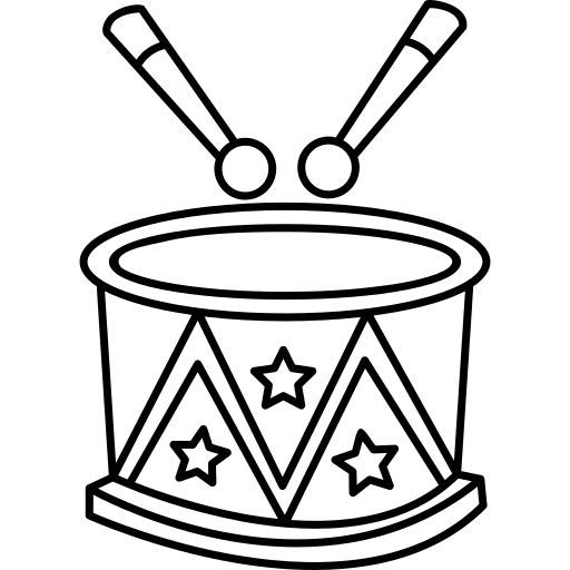 Drums drumstick music and multimedia drums icon