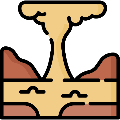 Eruption landscape dangerous nature icon
