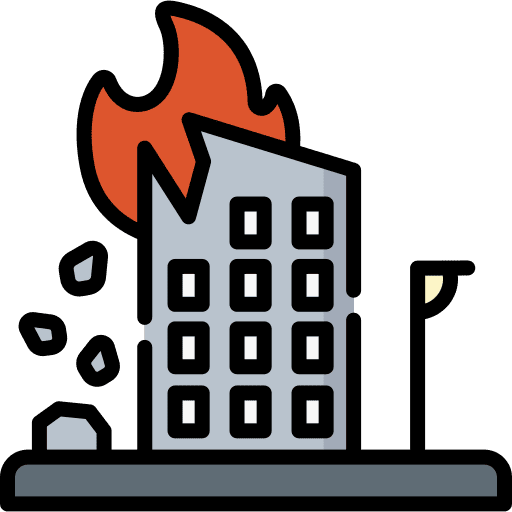 Fire smoke home accident icon