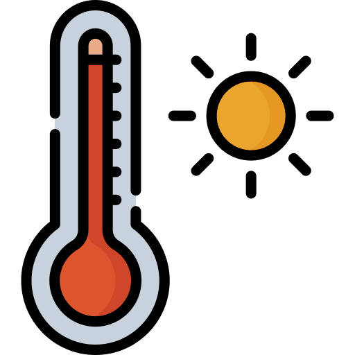 Hot temperature hot weather icon