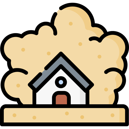 Sandstorm house dust hurricane icon