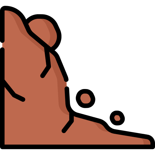 Landslide disaster dangerous landslide icon