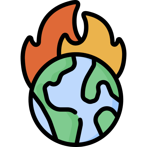 Climate change climate change planet earth fire icon